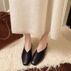 Beatrice | Mules Metallizzate a Punta Quadrata