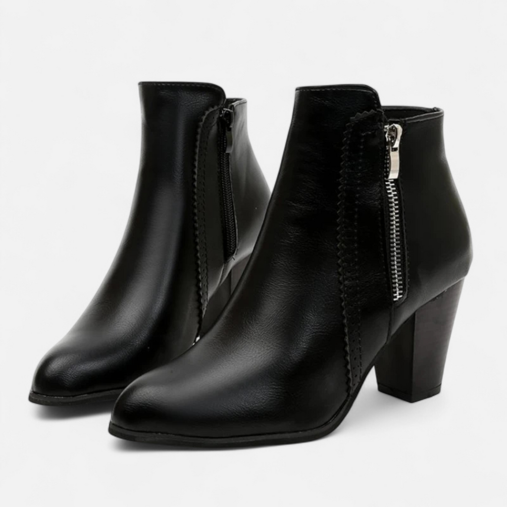 Elowen | Stivaletti Retro con Tacco e Zip Laterale