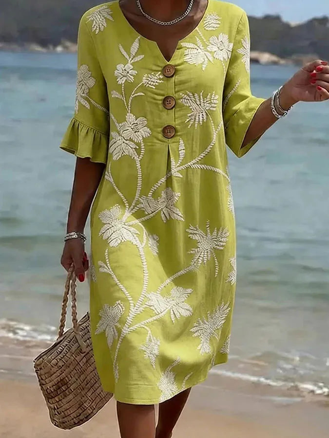 Ginny | Abito da Mare con Ricamo Floreale