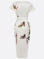 Judy | Abito Midi in Satin a Maniche Corte Bianco