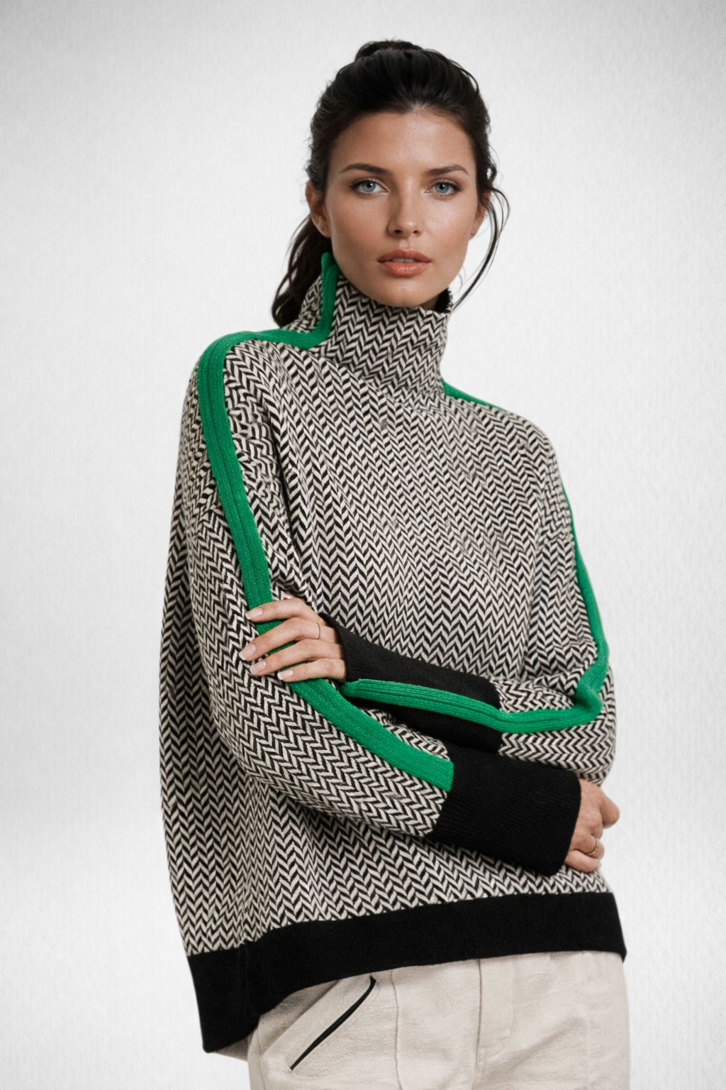Helena | Maglione a righe a contrasto