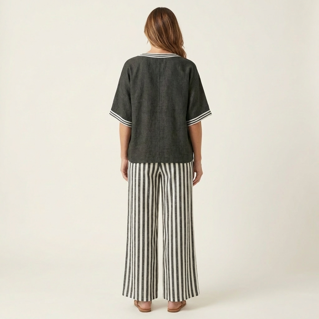 Gemma | Set Coordinato con Top e Pantaloni a Righe