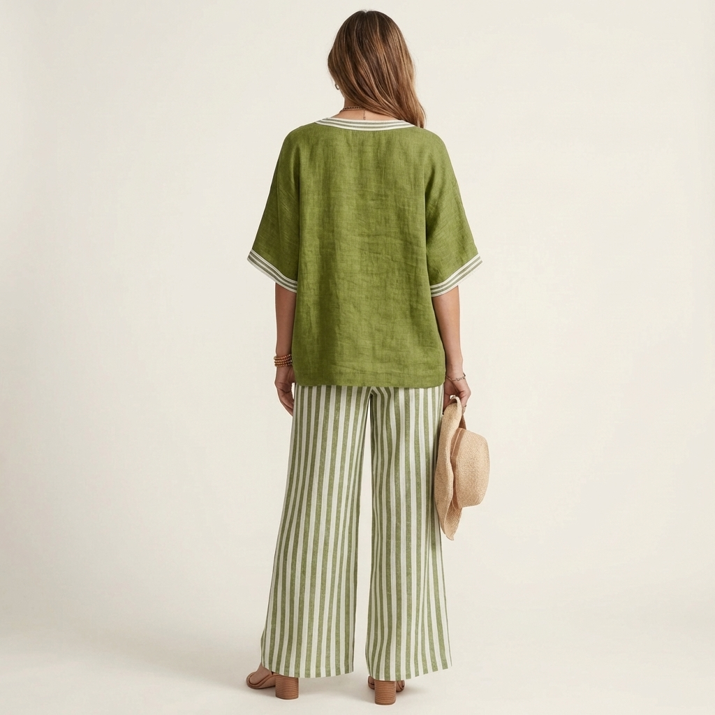 Gemma | Set Coordinato con Top e Pantaloni a Righe
