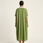Andreia | Abito Camicia Maxi con Collo a Contrasto