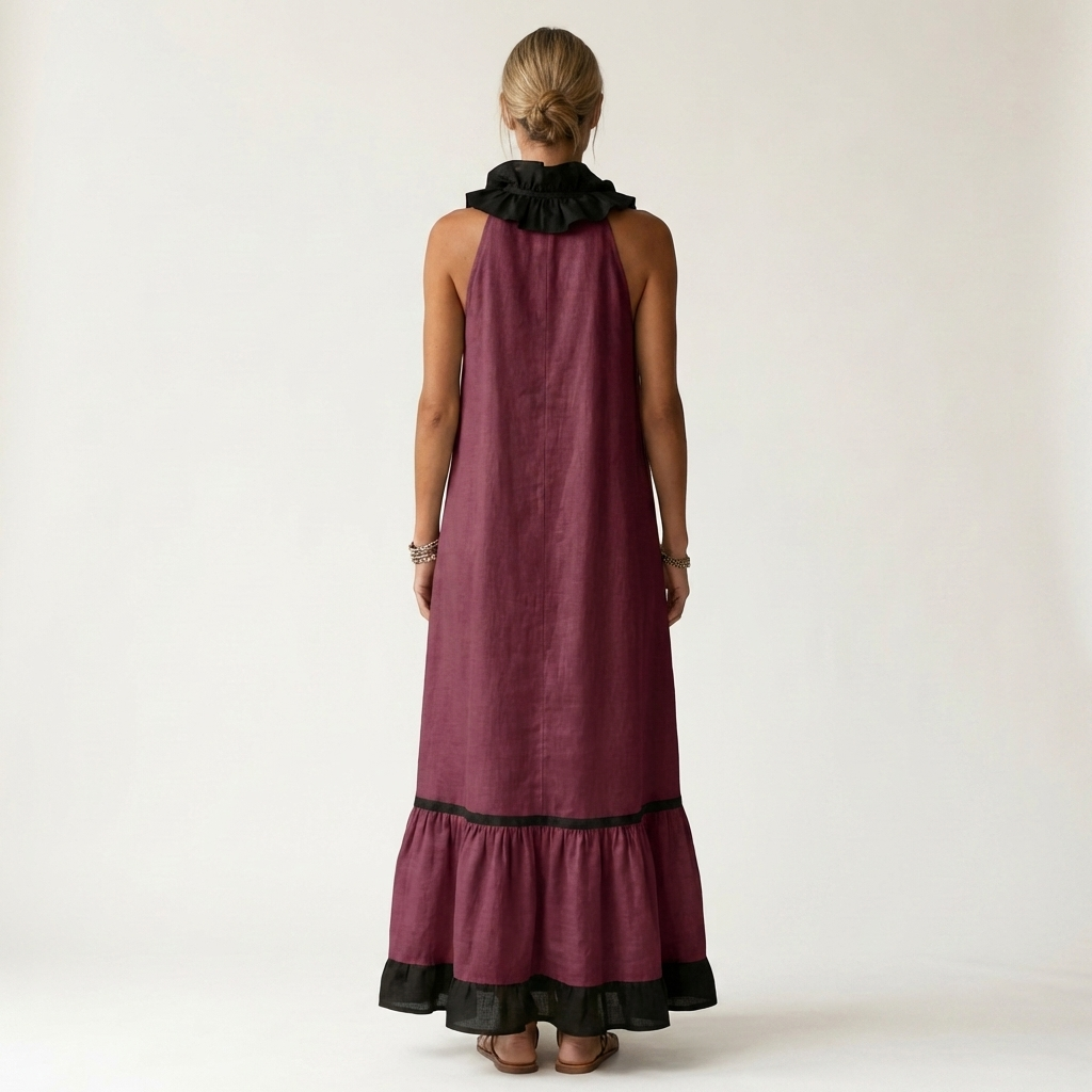 Iolanda | Abito Maxi con Volant