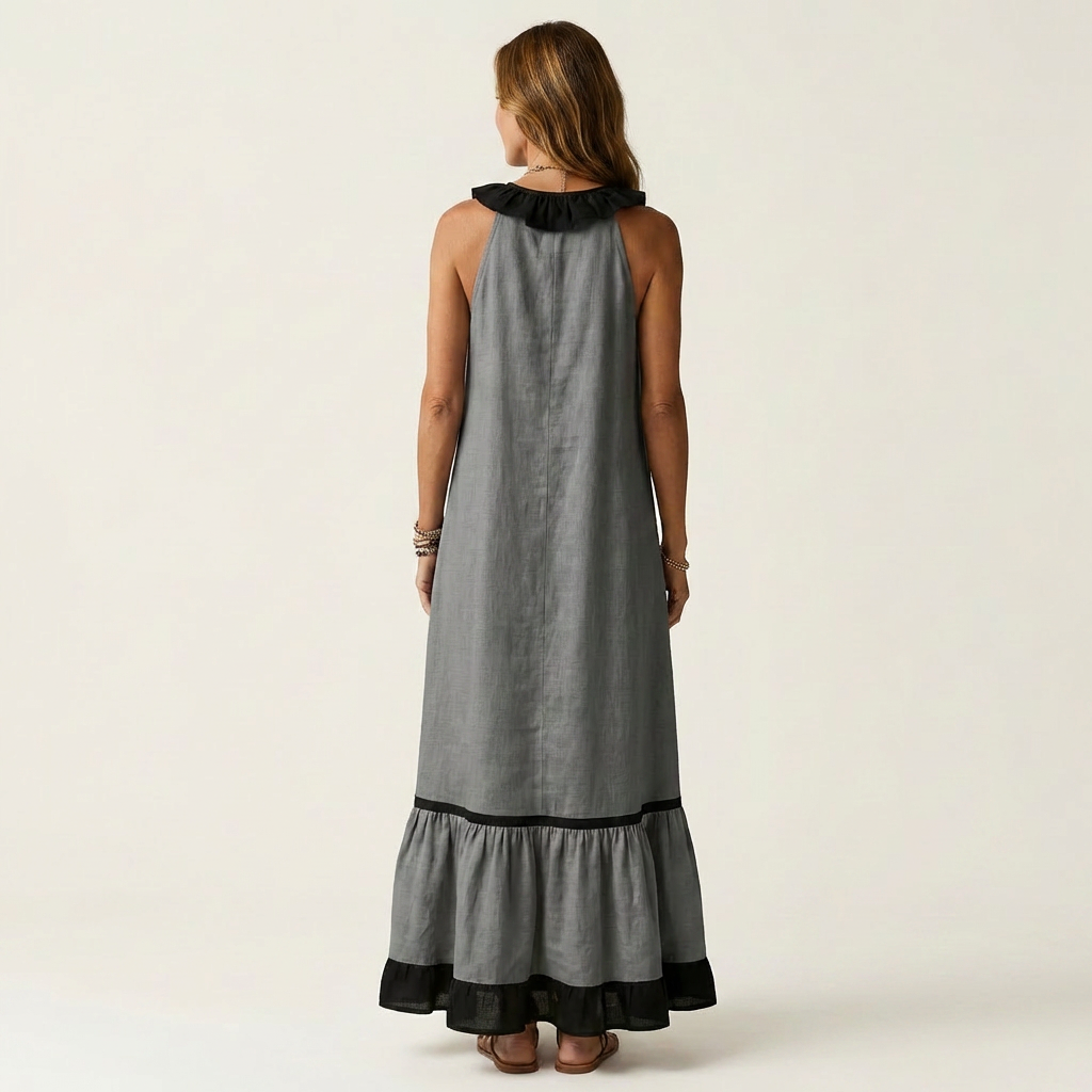 Iolanda | Abito Maxi con Volant