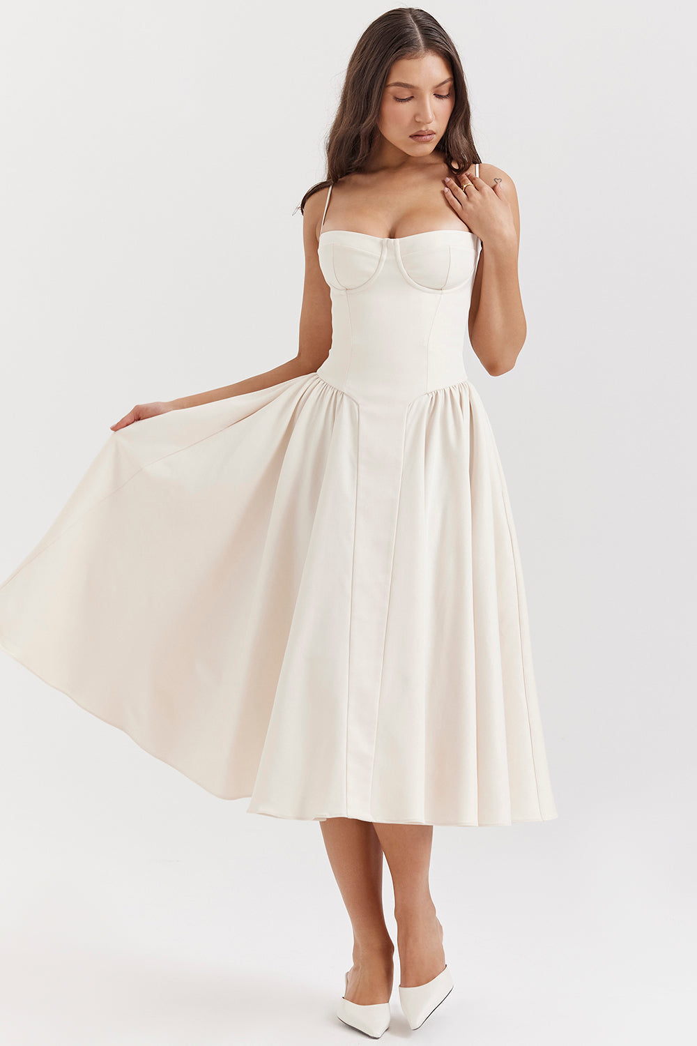 Loredina | Abito Midi con Corpetto Strutturato
