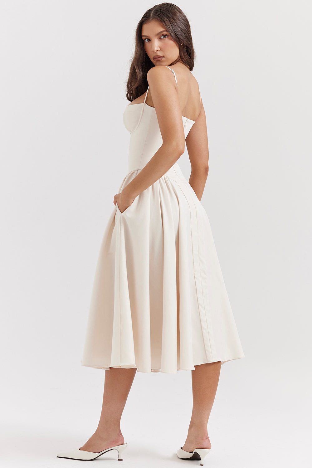 Loredina | Abito Midi con Corpetto Strutturato
