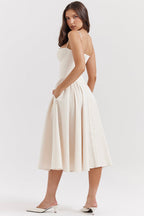 Loredina | Abito Midi con Corpetto Strutturato