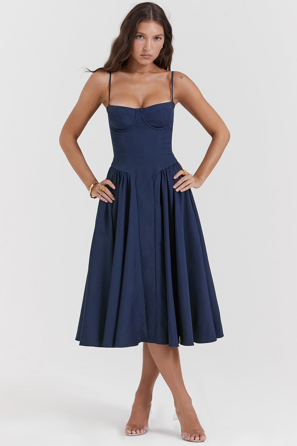 Loredina | Abito Midi con Corpetto Strutturato