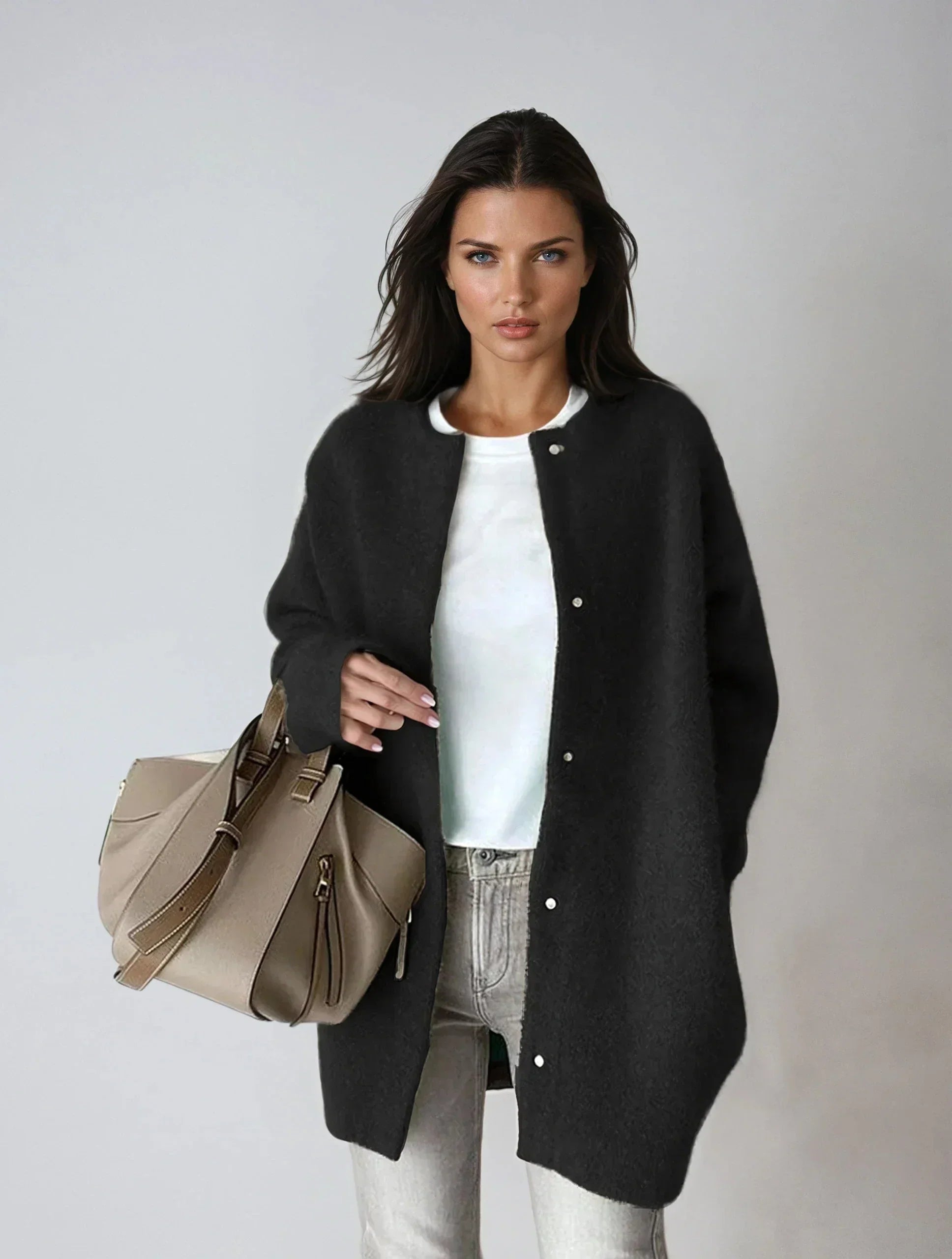 Elena | Cardigan in misto lana con chiusura a bottoni